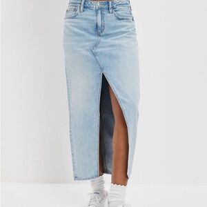 American Eagle Denim Midi/Maxi Skirt – Size 0 – EUC